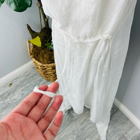 NWT SHEER BEACH SUMMER ASYMMETRICAL FLORAL ORCHID PURPLE WHITE DRESS - Picture 6 of 6